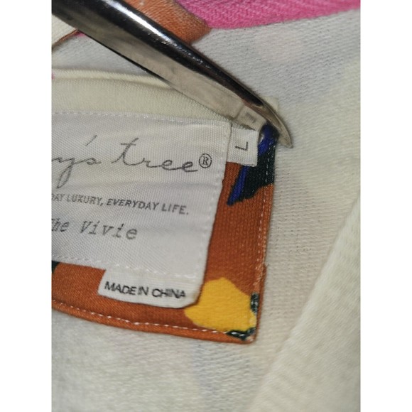 Evy's Tree Vivie in Bright Floral Sweatshirt Cardigan Sweater Size Large L - Picture 6 of 16